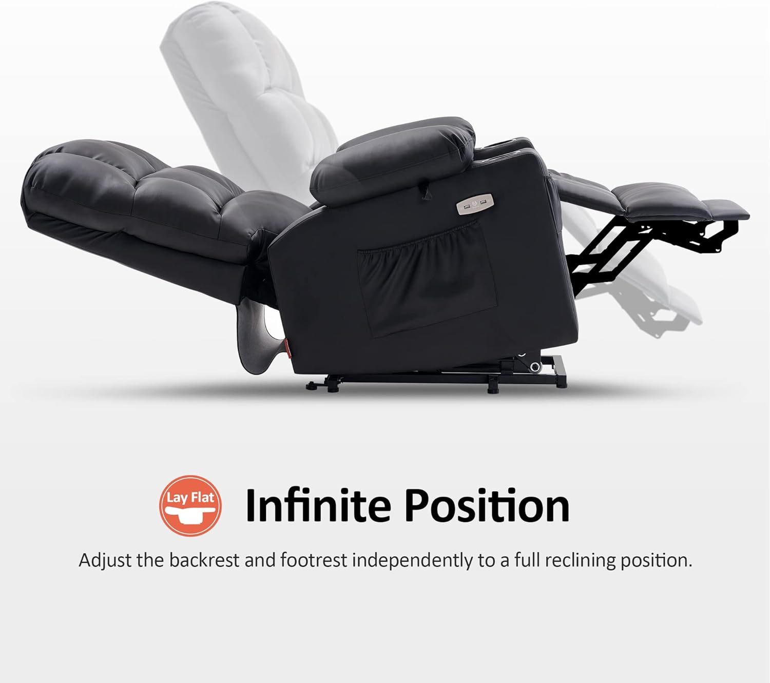 MCombo Large Power Lift Recliner Chair with Dual Motor Massage Heat Faux Leather