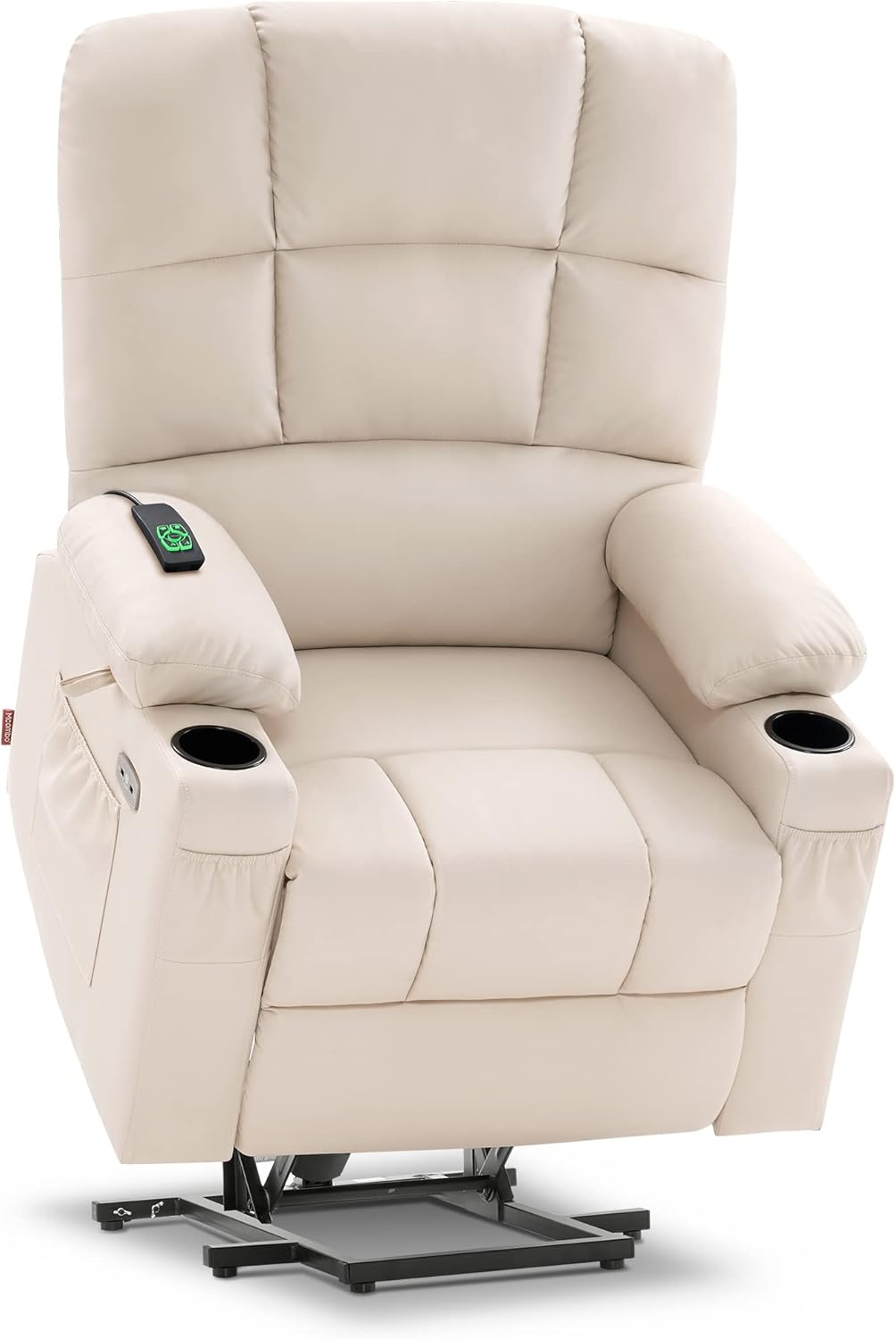 MCombo Large Power Lift Recliner Chair with Dual Motor Massage Heat Faux Leather