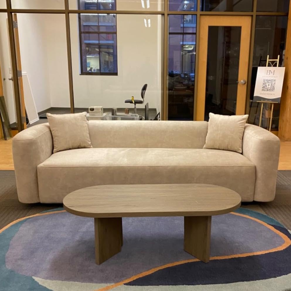 Acanva Luxury Velvet Sofa 3 Seater Modern Curved Back Couch for Living Room