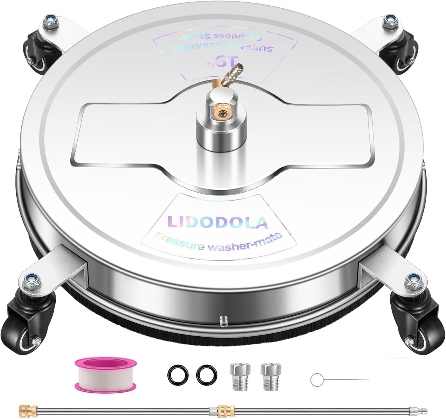 LidoDola 14 Inch Pressure Washer Surface Cleaner with Wheels for Concrete Patio Deck