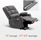 MCombo Large Power Lift Recliner Chair with Dual Motor Massage Heat Faux Leather