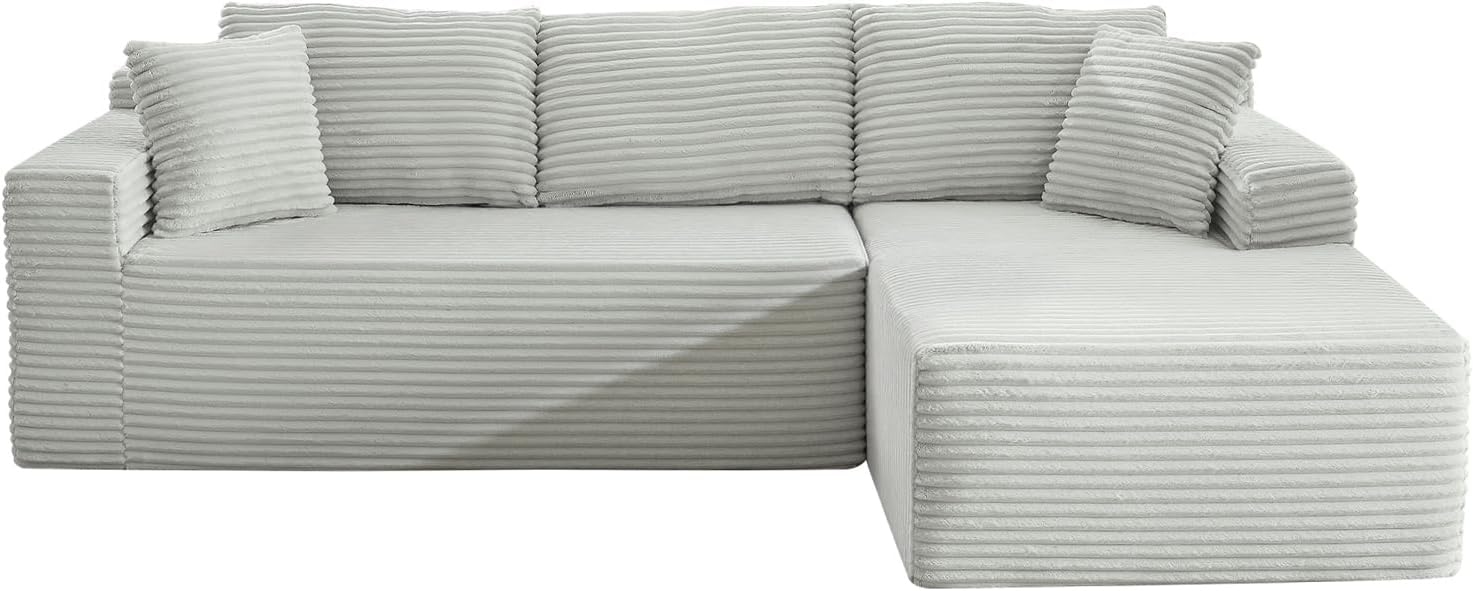 HANXIN Cloud Sectional Sofa L Shape Chaise Deep Seat Modular Living Room Couch