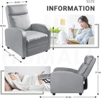Homall Modern Recliner Chair PU Leather Padded Seat Single Sofa Home Theater