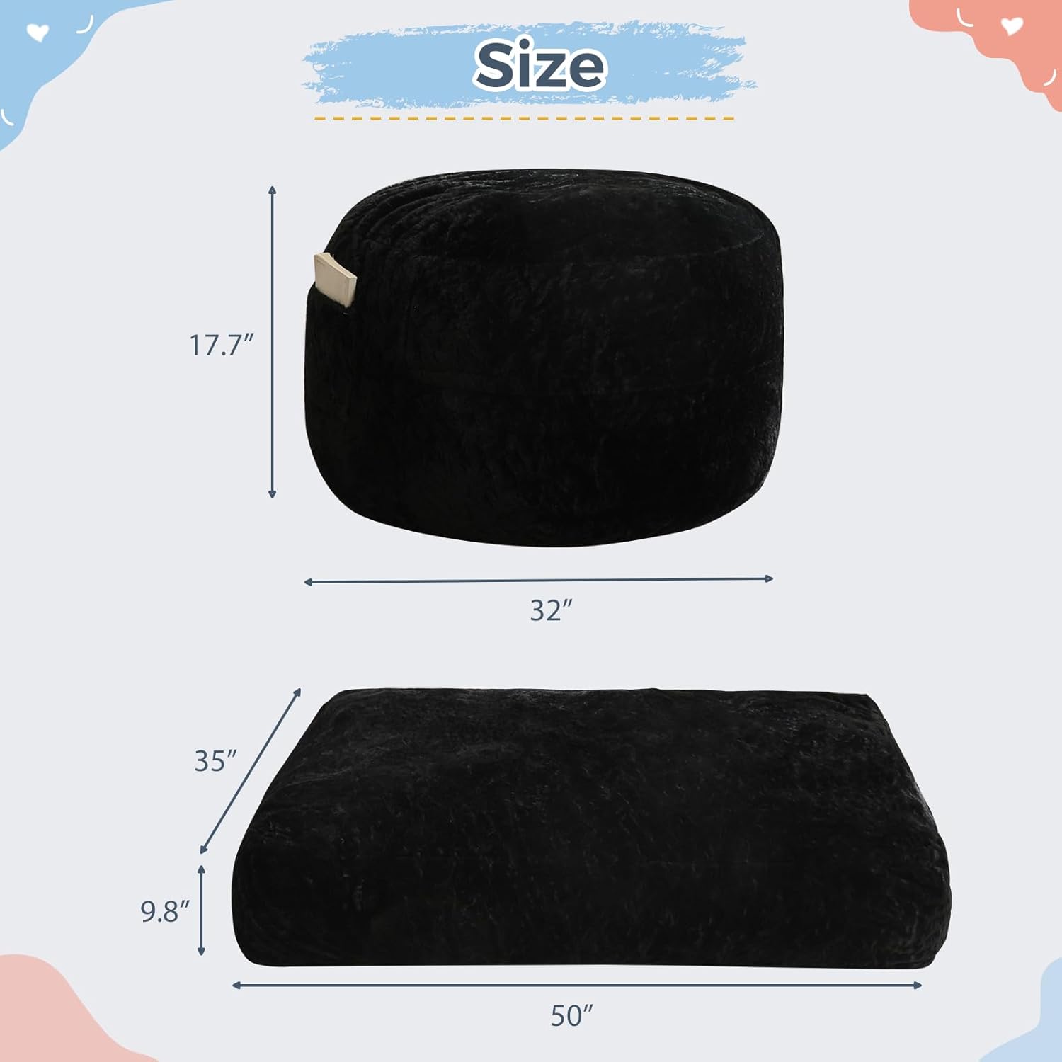 MAXYOYO Convertible Bean Bag Chair Bed for Kids with Foam Filling