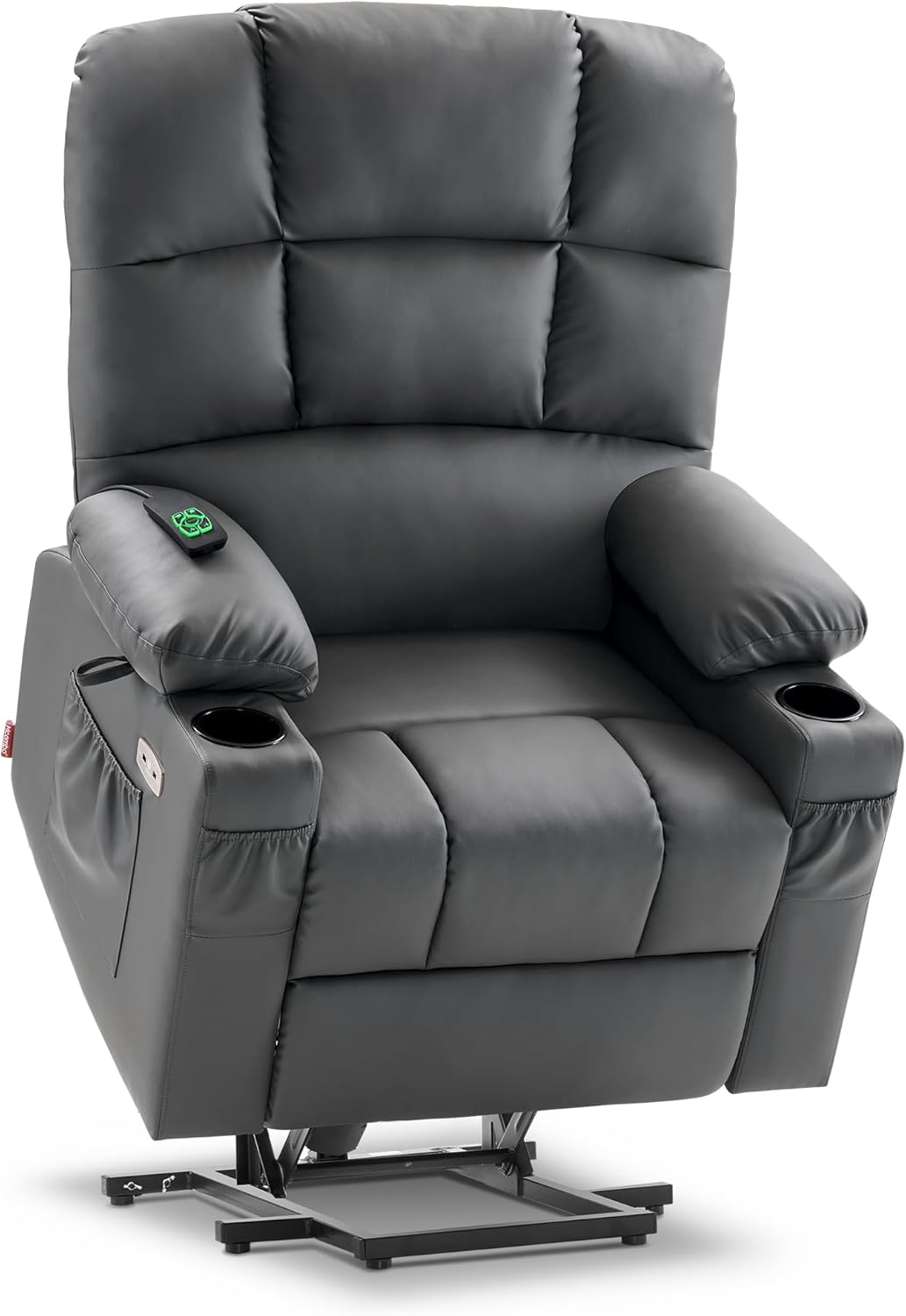MCombo Large Power Lift Recliner Chair with Dual Motor Massage Heat Faux Leather