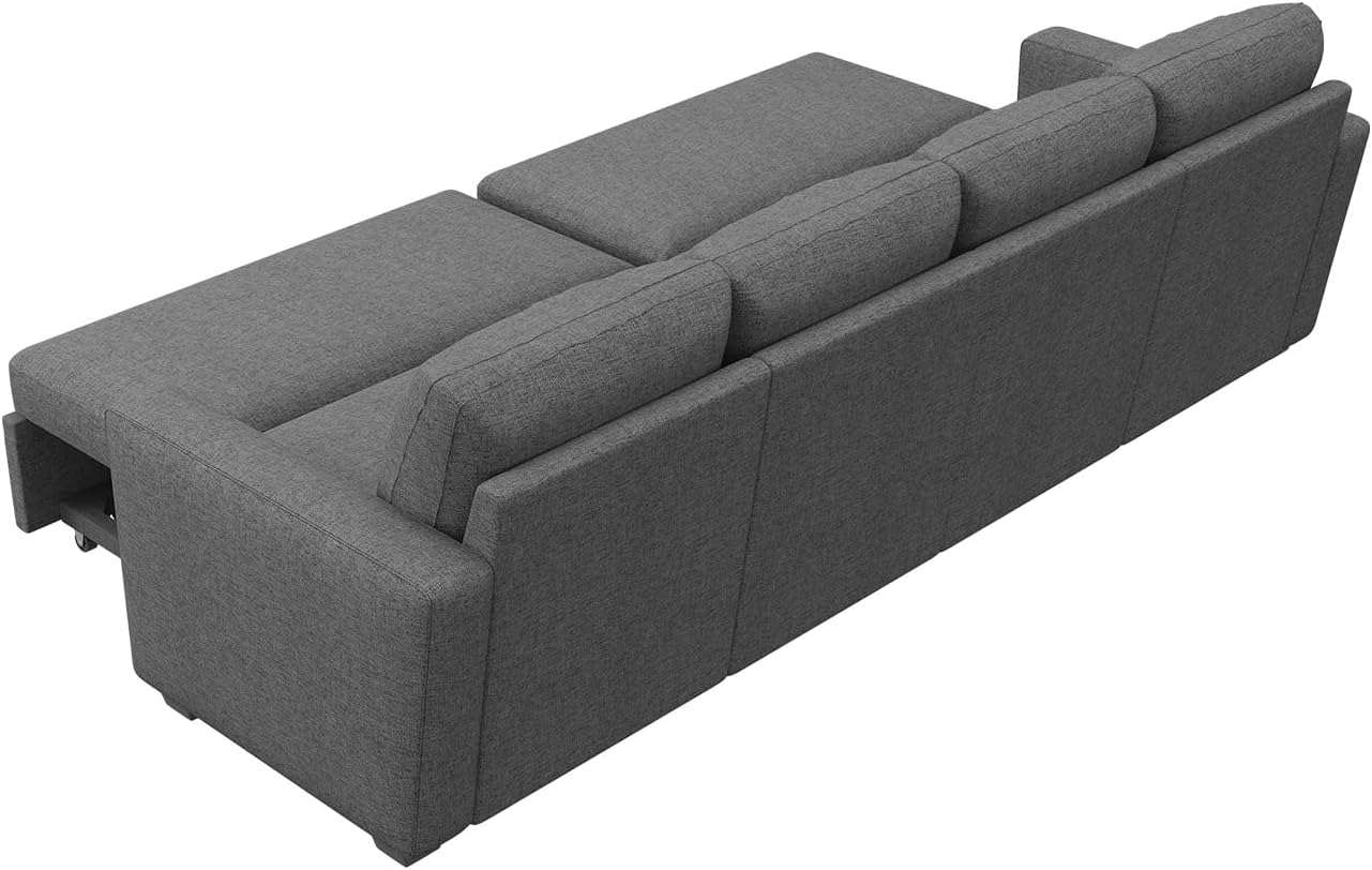 HONBAY Modular Sectional Sleeper Sofa L Shaped Couch with Pull Out Bed