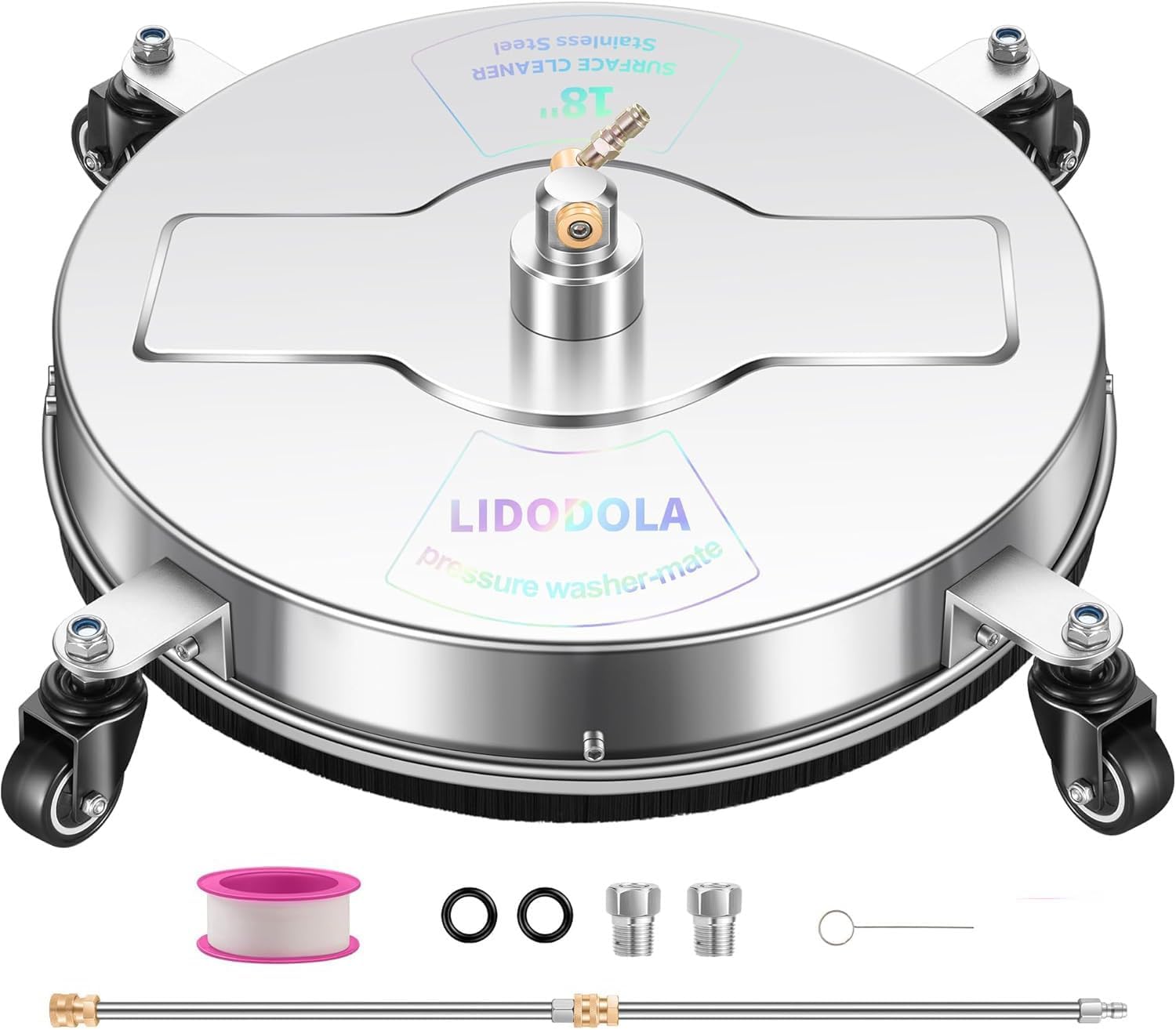 LidoDola 14 Inch Pressure Washer Surface Cleaner with Wheels for Concrete Patio Deck