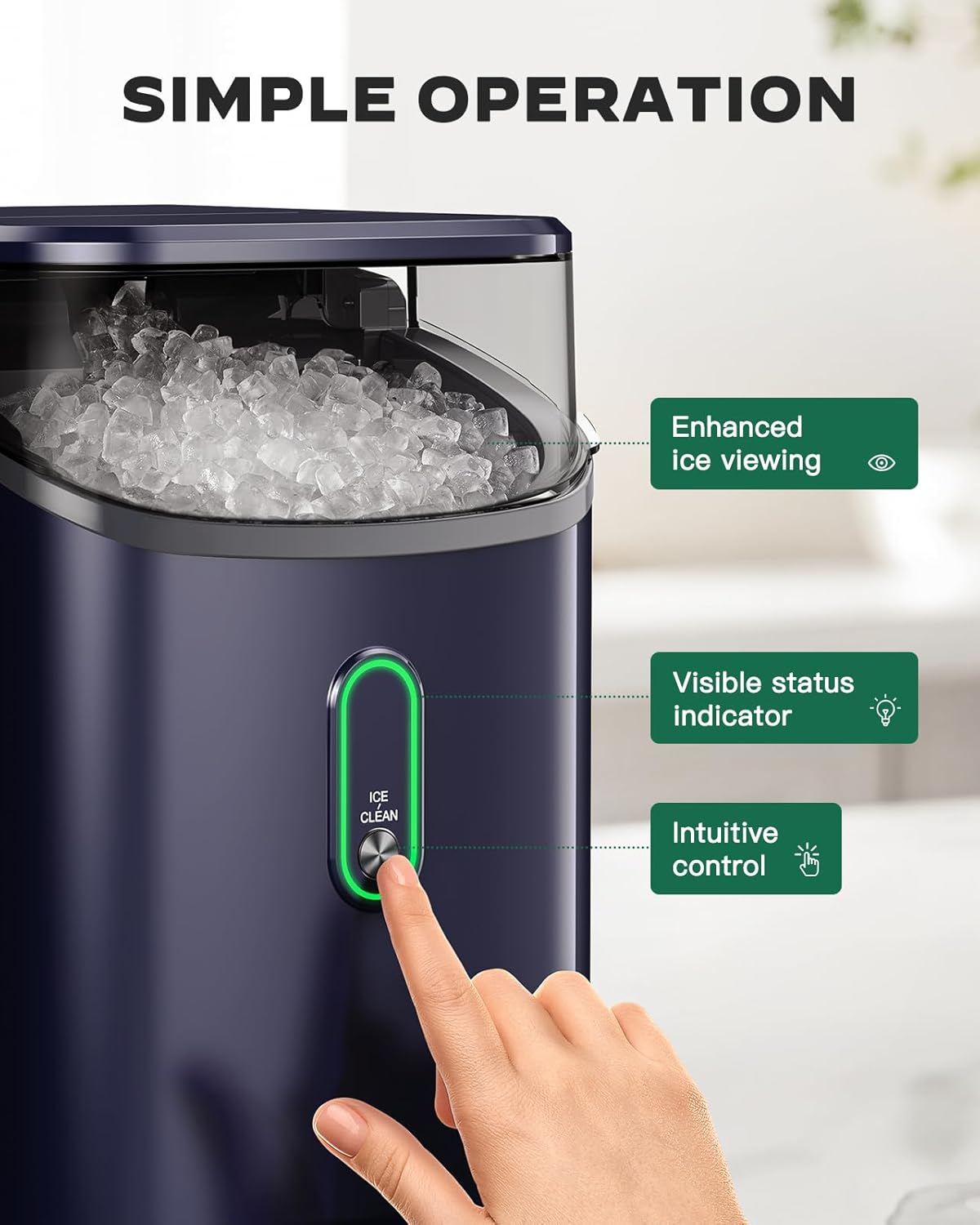 Silonn Nugget Ice Maker Countertop 33lbs Daily Soft Chewable Ice Machine