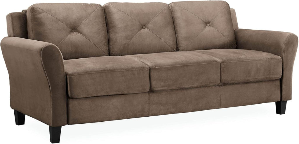 Lifestyle Harrington Sofa Upholstered Microfiber Fabric Curved Arm Couch