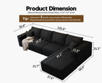 Settab Cloud Modular Sectional Sofa U Shaped Deep Seat Living Room Couch