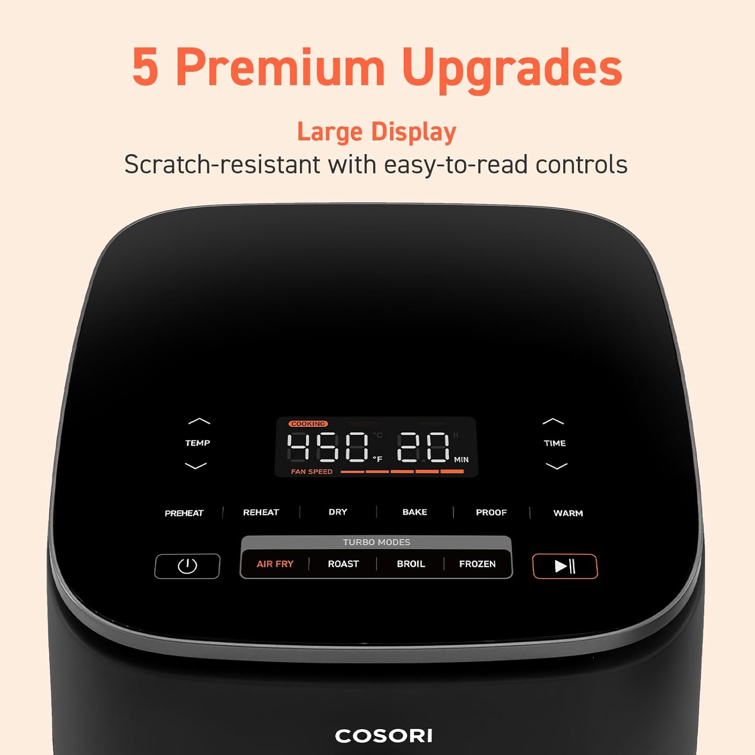 COSORI 6 Quart Air Fryer 9 in 1 Compact Ceramic Coating Oil Less Cooker