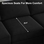 Belffin Velvet Modular Sectional Sofa with Ottoman Sleeper Bed Storage