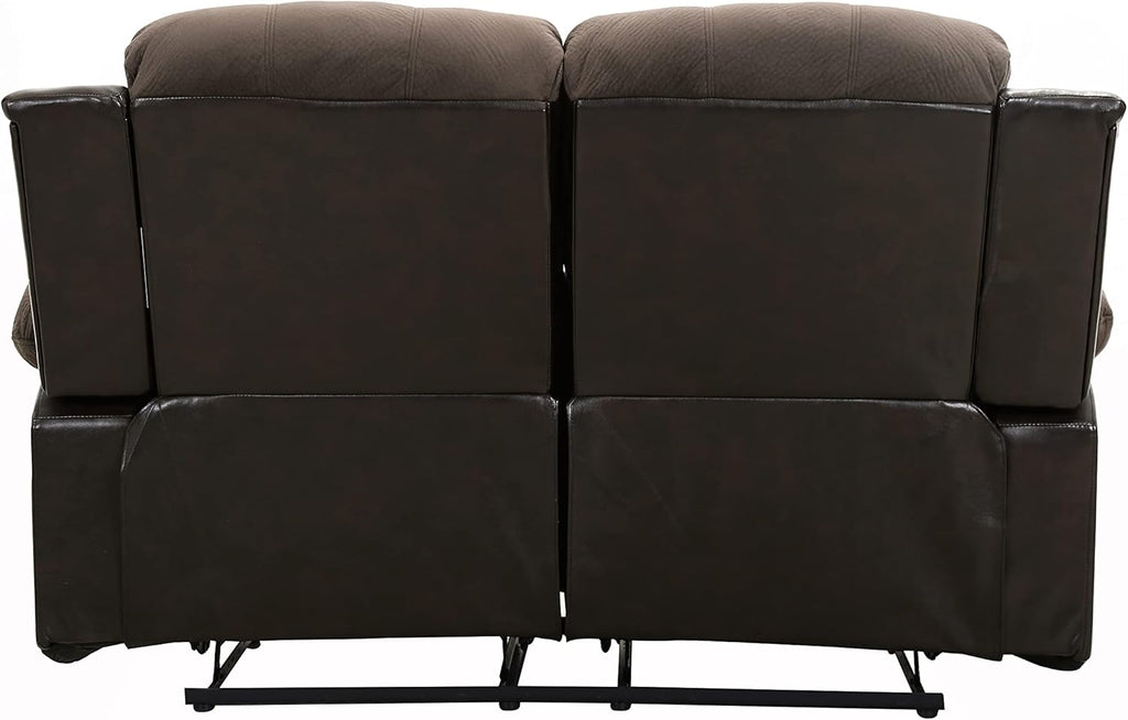 Lexicon Loveseat Recliner Double Sofa Manual Pull Tab Faux Leather Living Room