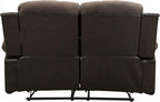 Lexicon Loveseat Recliner Double Sofa Manual Pull Tab Faux Leather Living Room