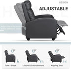 Homall Modern Recliner Chair PU Leather Padded Seat Single Sofa
