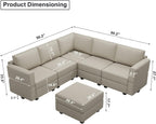 Belffin Velvet Modular Sectional Sofa with Ottoman Sleeper Bed Storage
