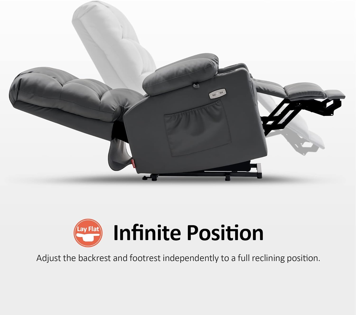 MCombo Large Power Lift Recliner Chair with Dual Motor Massage Heat Faux Leather