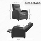 JUMMICO Adjustable Recliner Chair Home Theater Sofa with Thick Cushion
