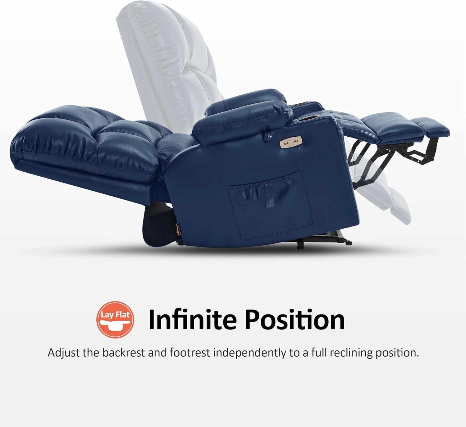MCombo Large Power Lift Recliner Chair with Dual Motor Massage Heat Faux Leather