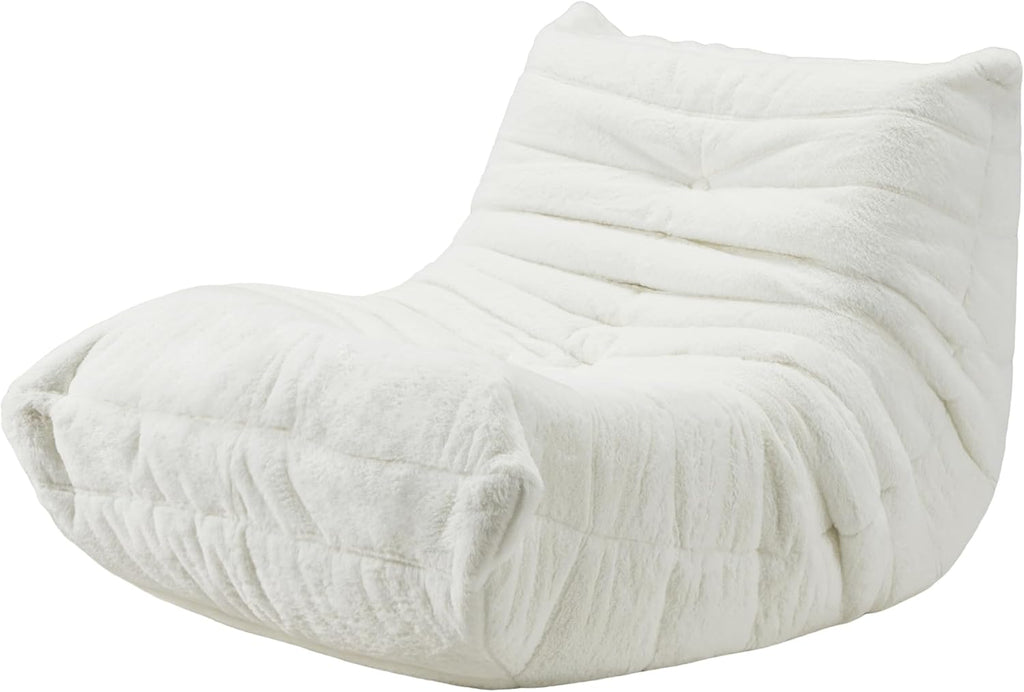 Hobestluk Giant Bean Bag Chair Memory Foam Faux Fur Sofa for Living Room