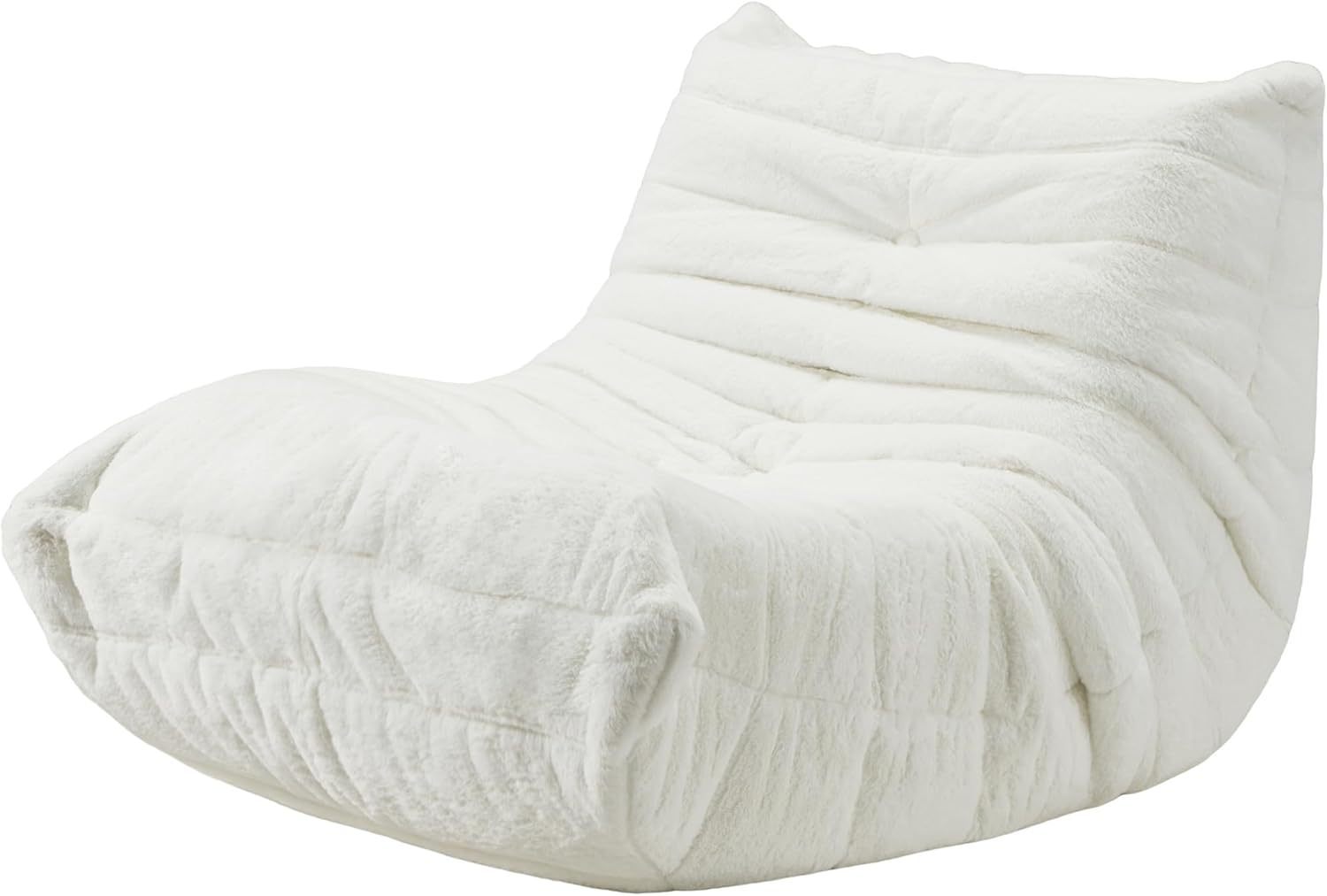 Hobestluk Giant Bean Bag Chair Memory Foam Faux Fur Sofa for Living Room
