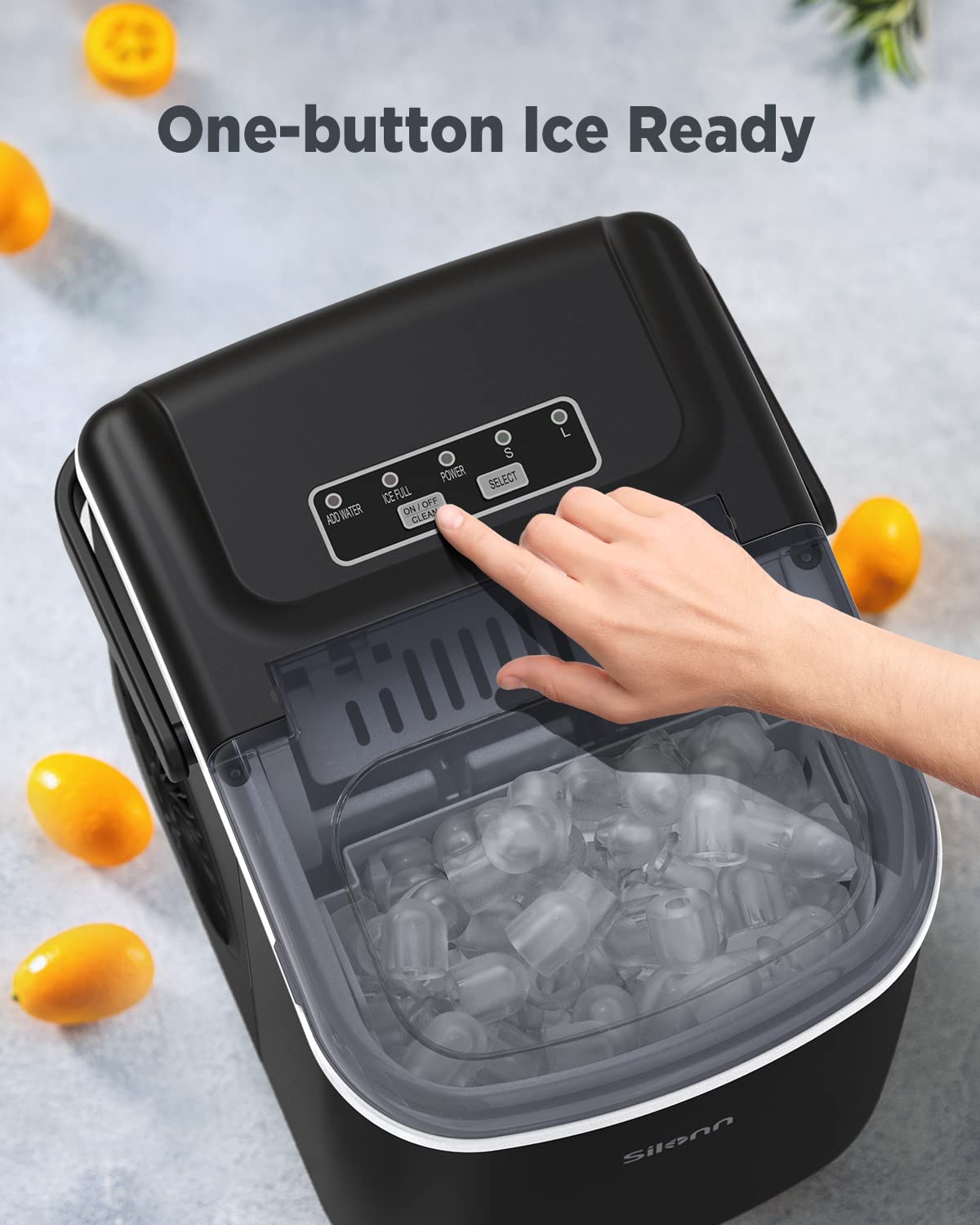 Silonn Nugget Ice Maker Countertop 44lbs Daily Stainless Steel Ice Machine