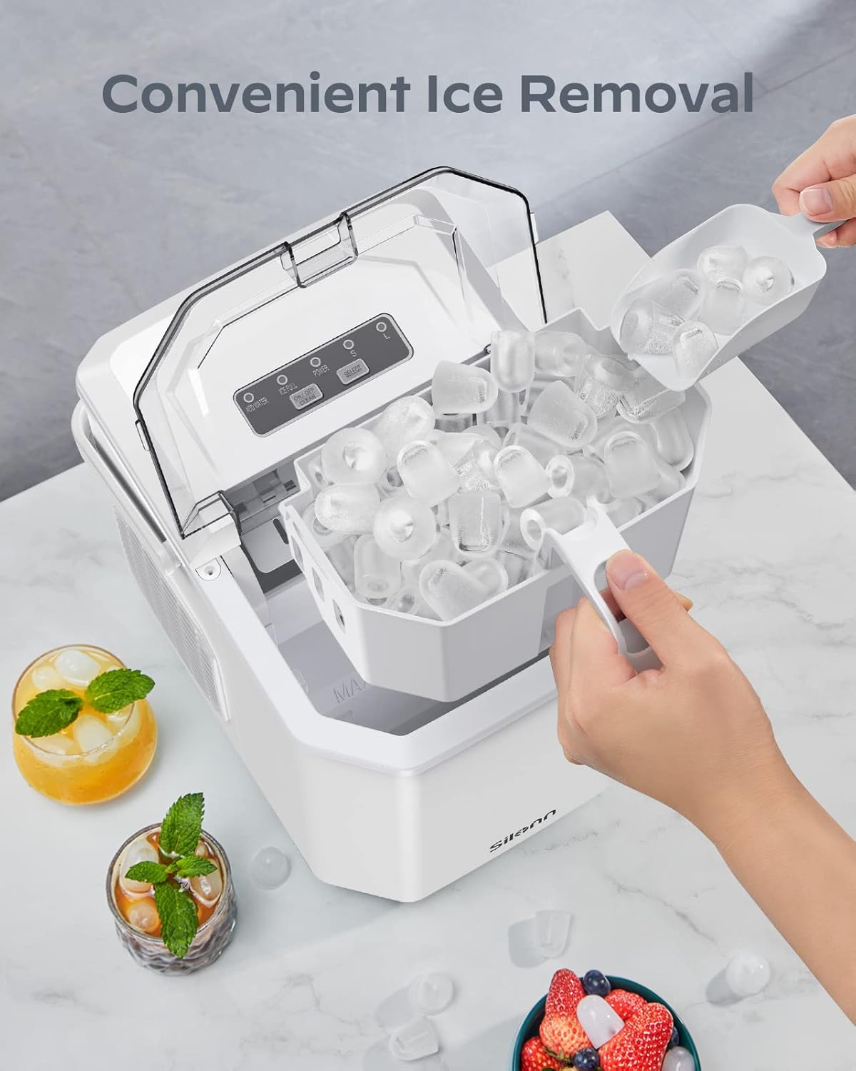 Silonn Nugget Ice Maker Countertop 33lbs Daily Soft Chewable Ice Machine