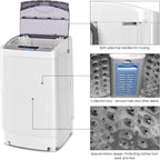 Giantex Portable Compact Full-Automatic Washing Machine 1.34 Cu Ft 12 Lbs Spin Washer