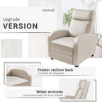 Homall Modern Recliner Chair PU Leather Padded Seat Single Sofa