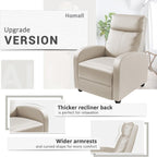 Homall Modern Recliner Chair PU Leather Padded Seat Single Sofa Home Theater
