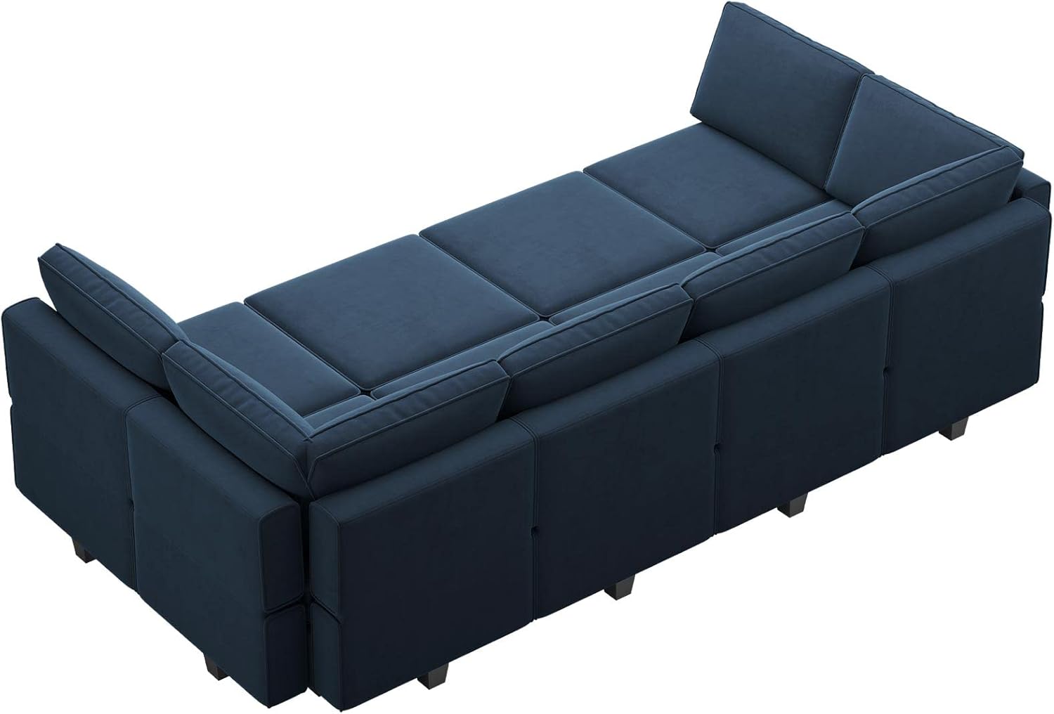 Belffin Velvet Modular Sectional Sofa with Ottoman Sleeper Bed Storage