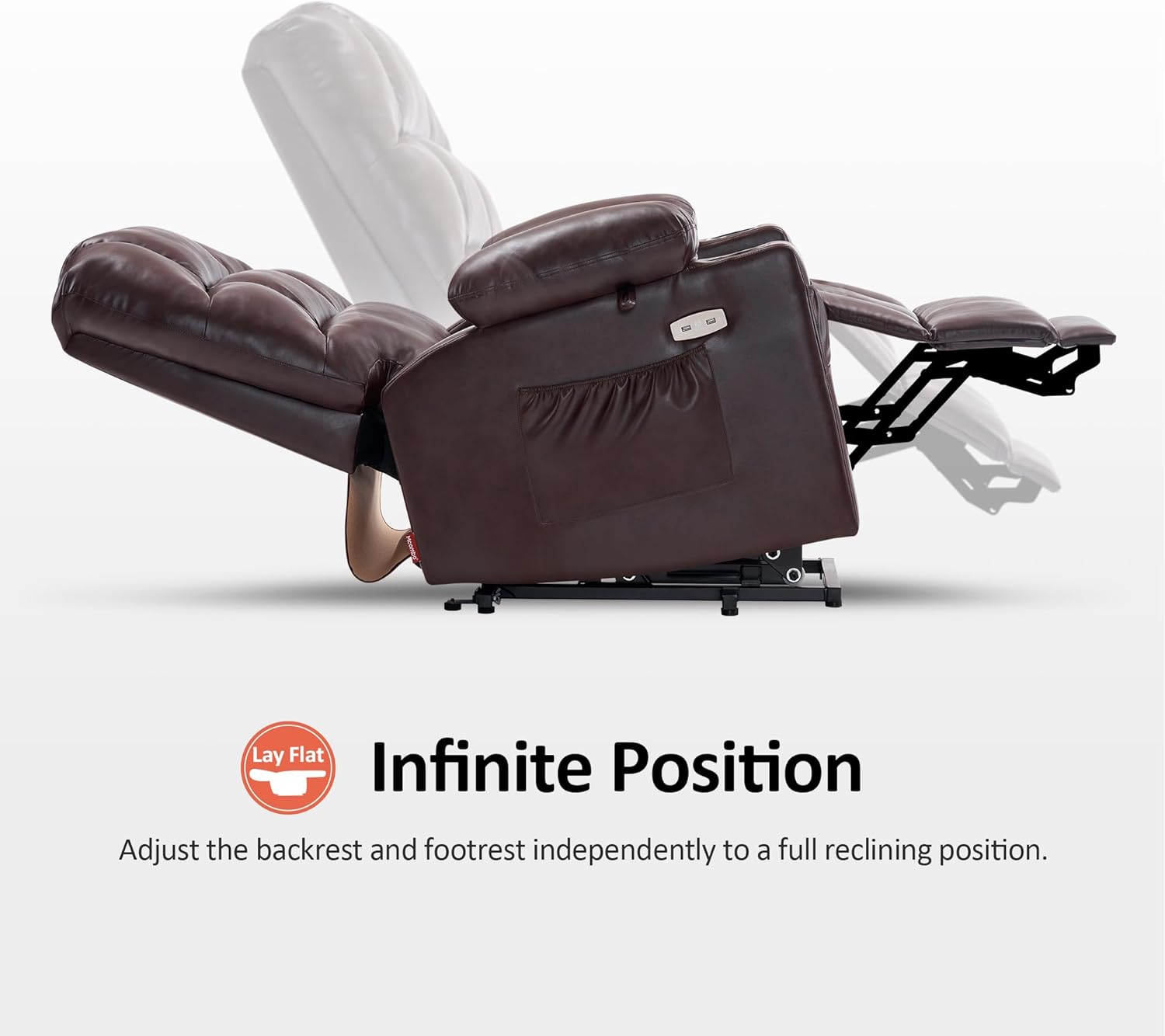 MCombo Large Power Lift Recliner Chair with Dual Motor Massage Heat Faux Leather