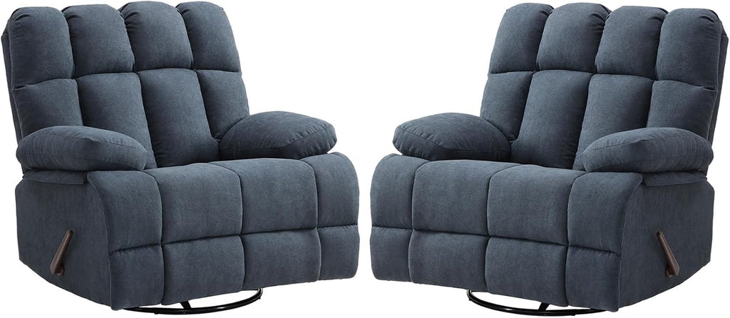 Eiayeebil Oversized Swivel Rocker Recliner Chair Extra Wide Manual Recliner