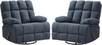 Eiayeebil Oversized Swivel Rocker Recliner Chair Extra Wide Manual Recliner