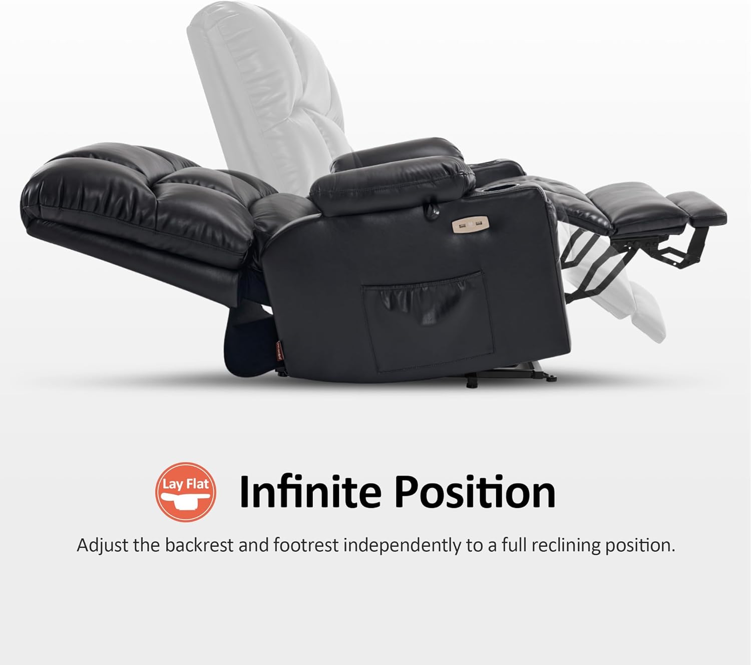 MCombo Large Power Lift Recliner Chair with Dual Motor Massage Heat Faux Leather