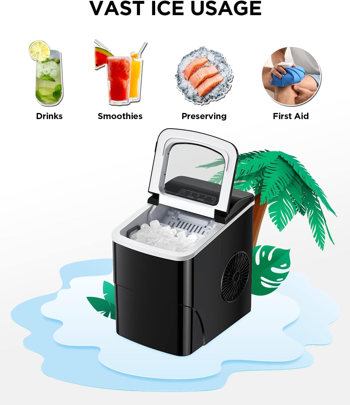 Silonn Nugget Ice Maker Countertop 33lbs Daily Soft Chewable Ice Machine