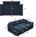 Belffin Velvet Modular Sectional Sofa with Ottoman Sleeper Bed Storage