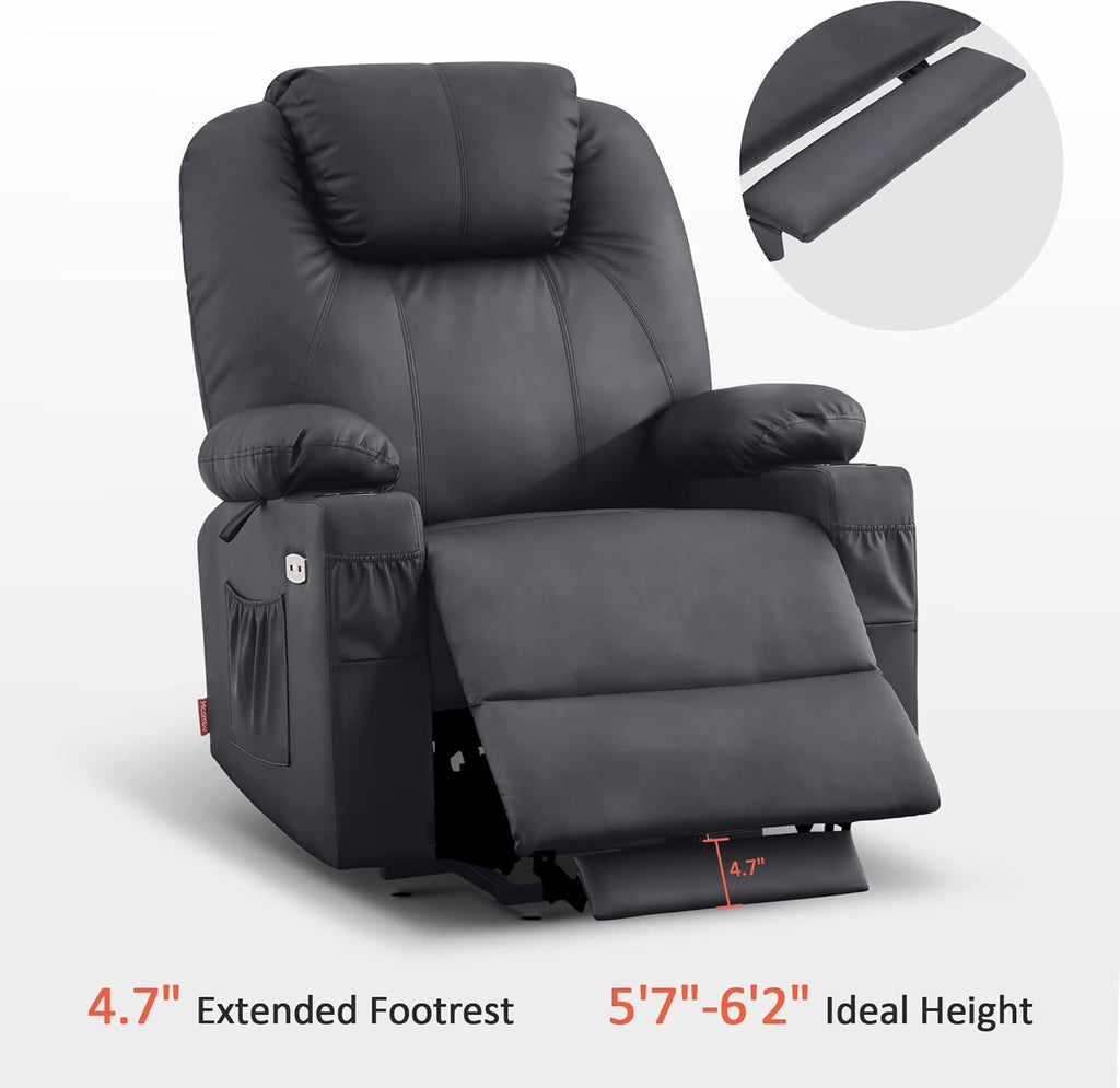 MCombo Electric Power Lift Recliner Massage Heat Chair for Elderly 3 Positions 2 Pockets USB