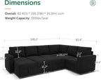 HONBAY Modular Sectional Sleeper Sofa L Shaped Couch with Pull Out Bed