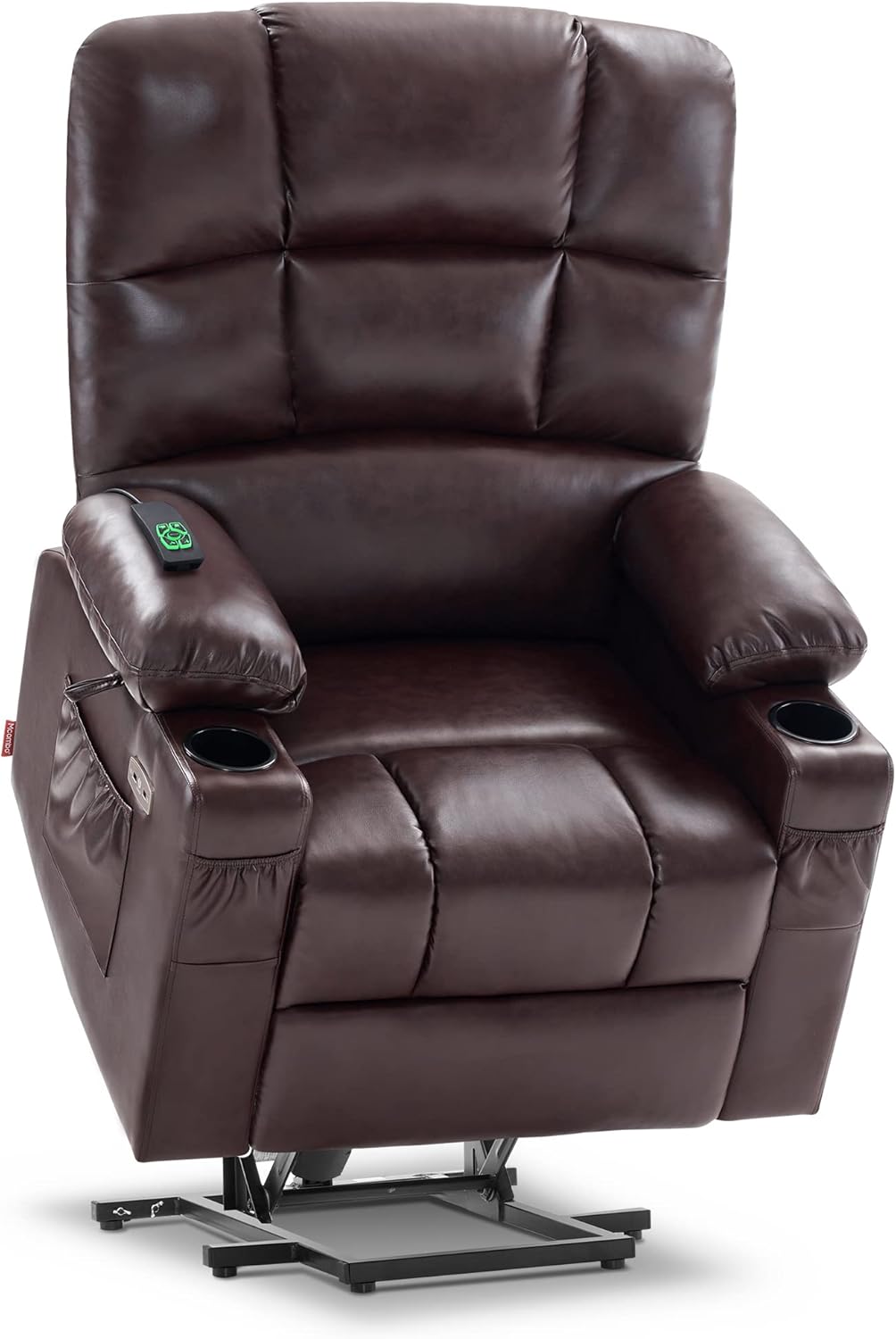 MCombo Large Power Lift Recliner Chair with Dual Motor Massage Heat Faux Leather