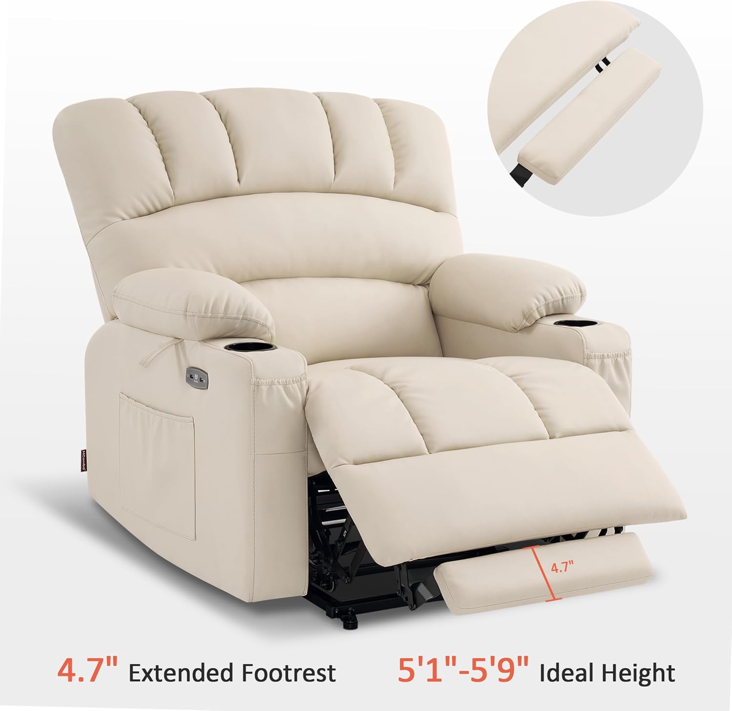 MCombo Power Lift Recliner Chair for Elderly with Heat Massage USB Cup Holders