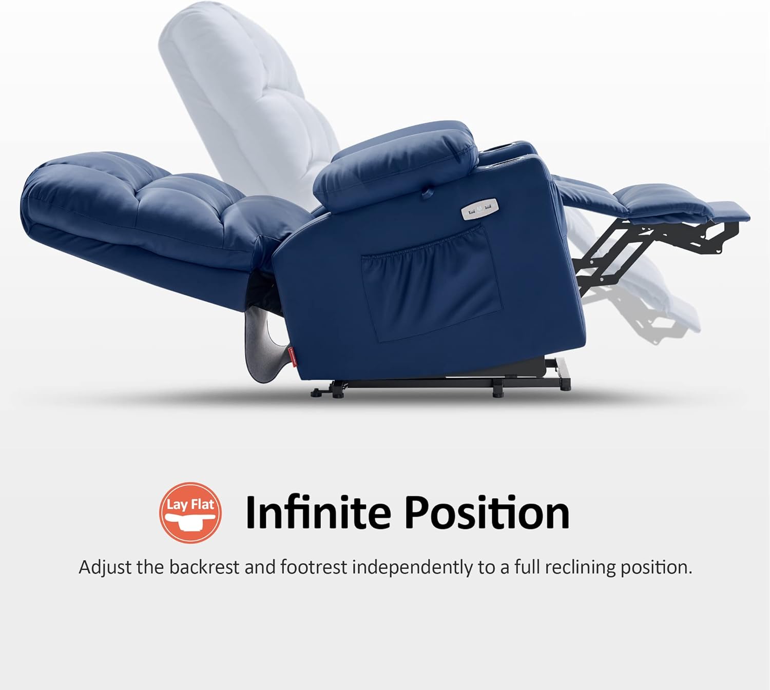 MCombo Large Power Lift Recliner Chair with Dual Motor Massage Heat Faux Leather