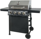Cuisinart 4 Burner Propane Gas Grill Portable BBQ with Lid Wheels Side Shelves