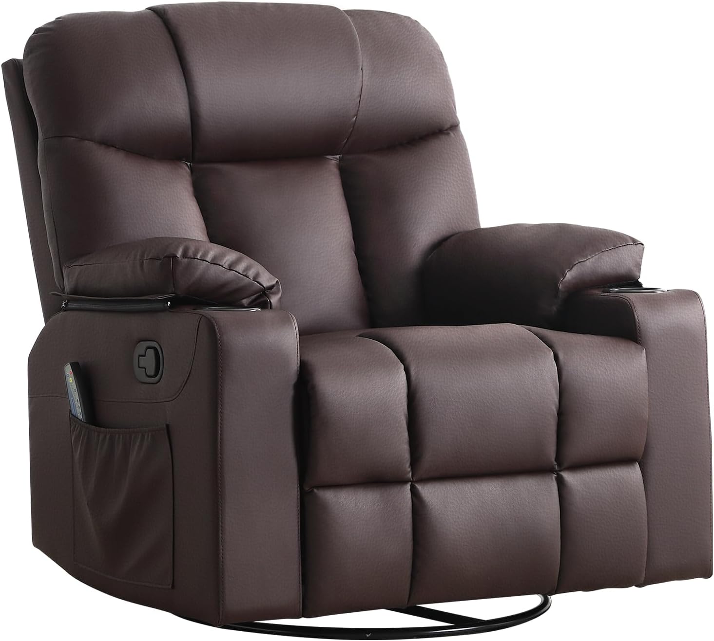 ANJ Swivel Rocker Recliner Chair Manual Fabric Small Space