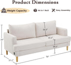 Loveseat Sofa Couch USB Ports 2 Seater Deep Seating Small Couch