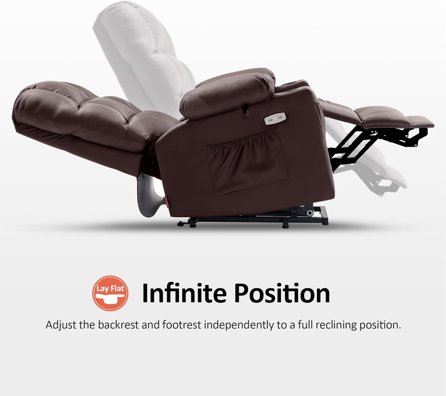 MCombo Large Power Lift Recliner Chair with Dual Motor Massage Heat Faux Leather