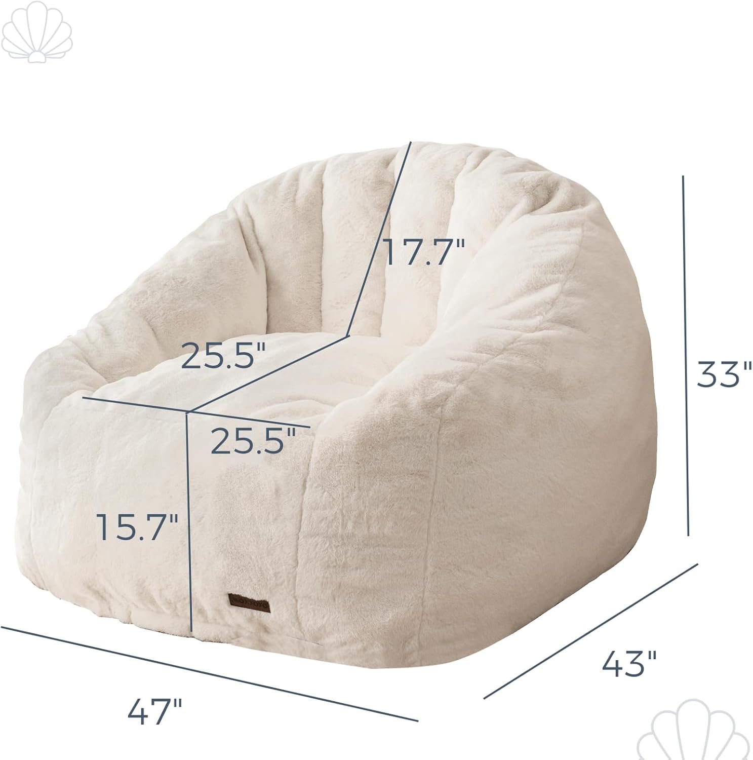 MAXYOYO Giant Bean Bag Chair Oversized Faux Fur Sofa for Adults Kids