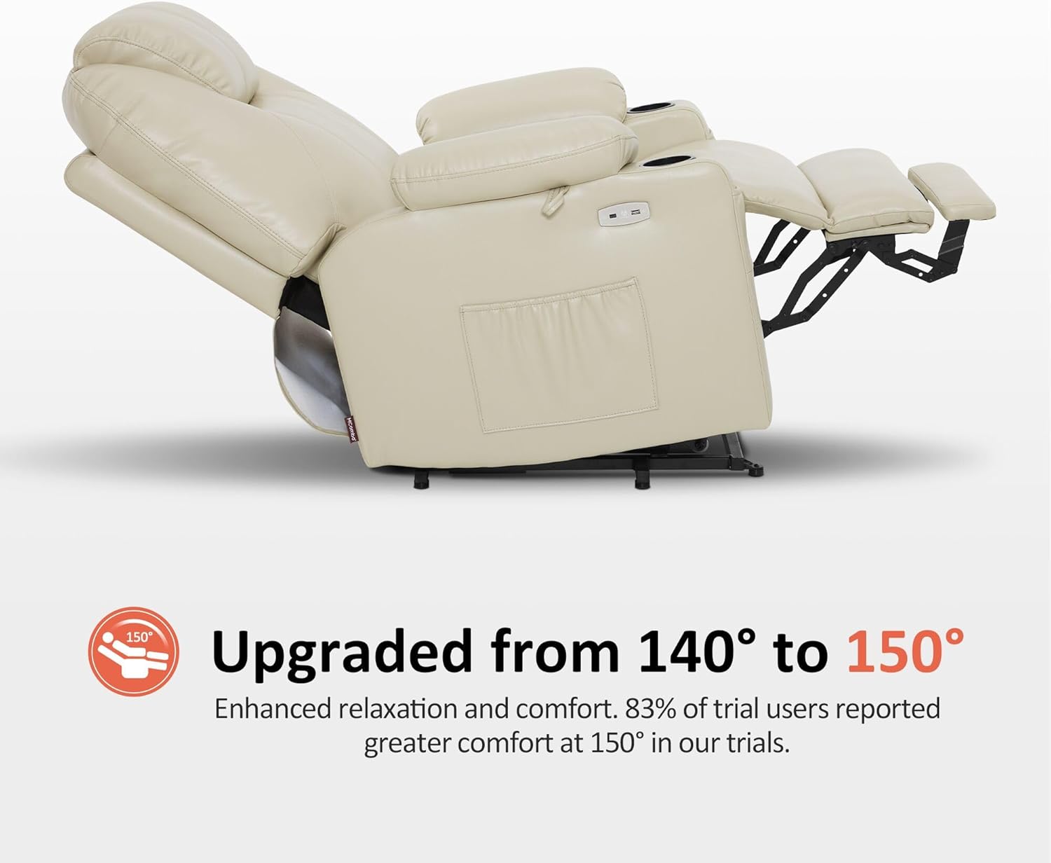 MCombo Electric Power Lift Recliner Massage Heat Chair for Elderly 3 Positions 2 Pockets USB