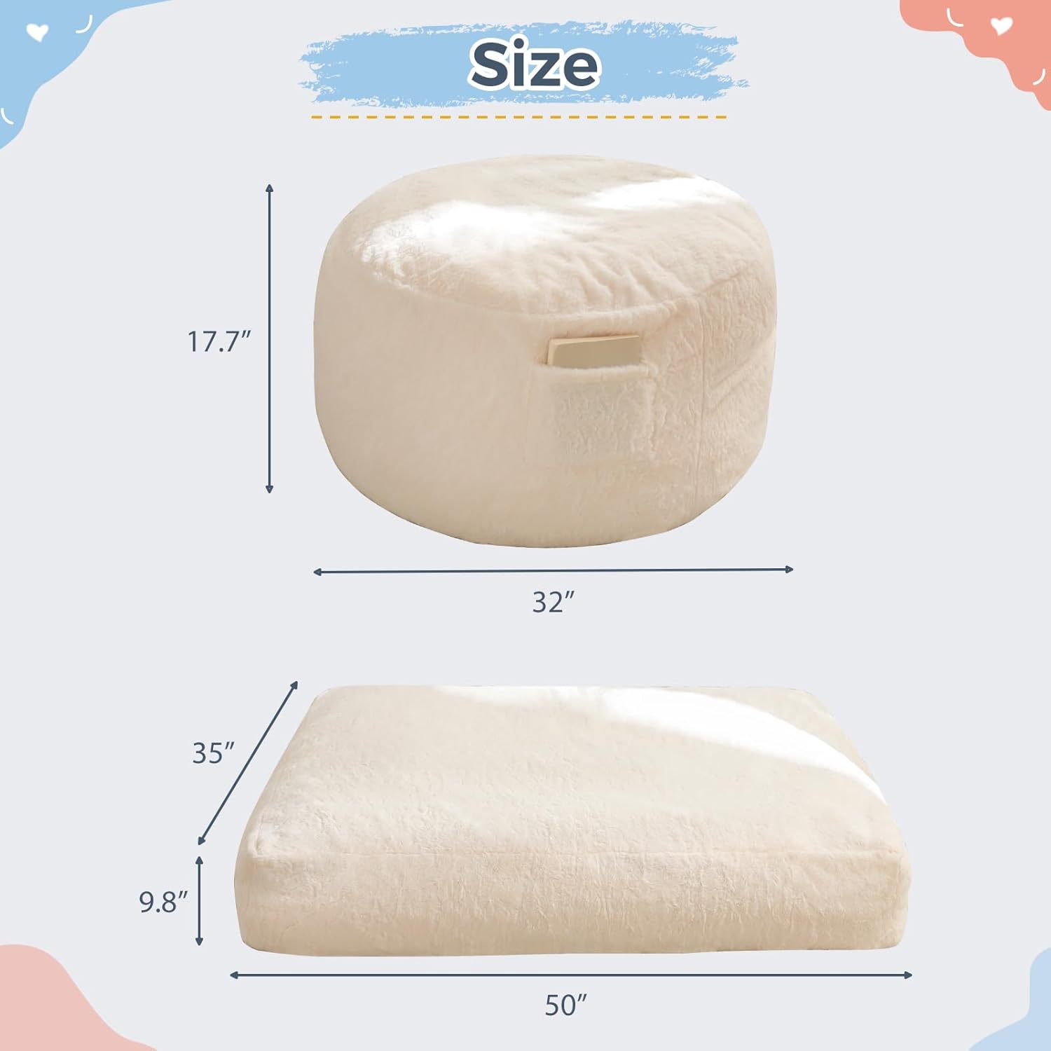 MAXYOYO Convertible Bean Bag Chair Bed for Kids with Foam Filling