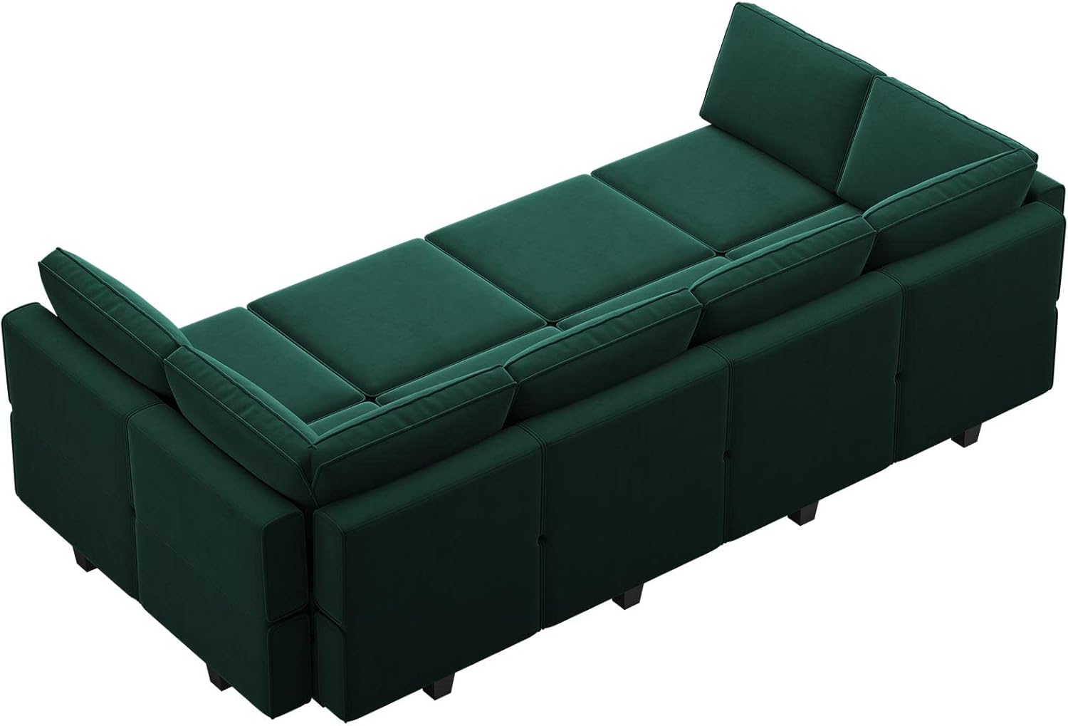 Belffin Velvet Modular Sectional Sofa with Ottoman Sleeper Bed Storage